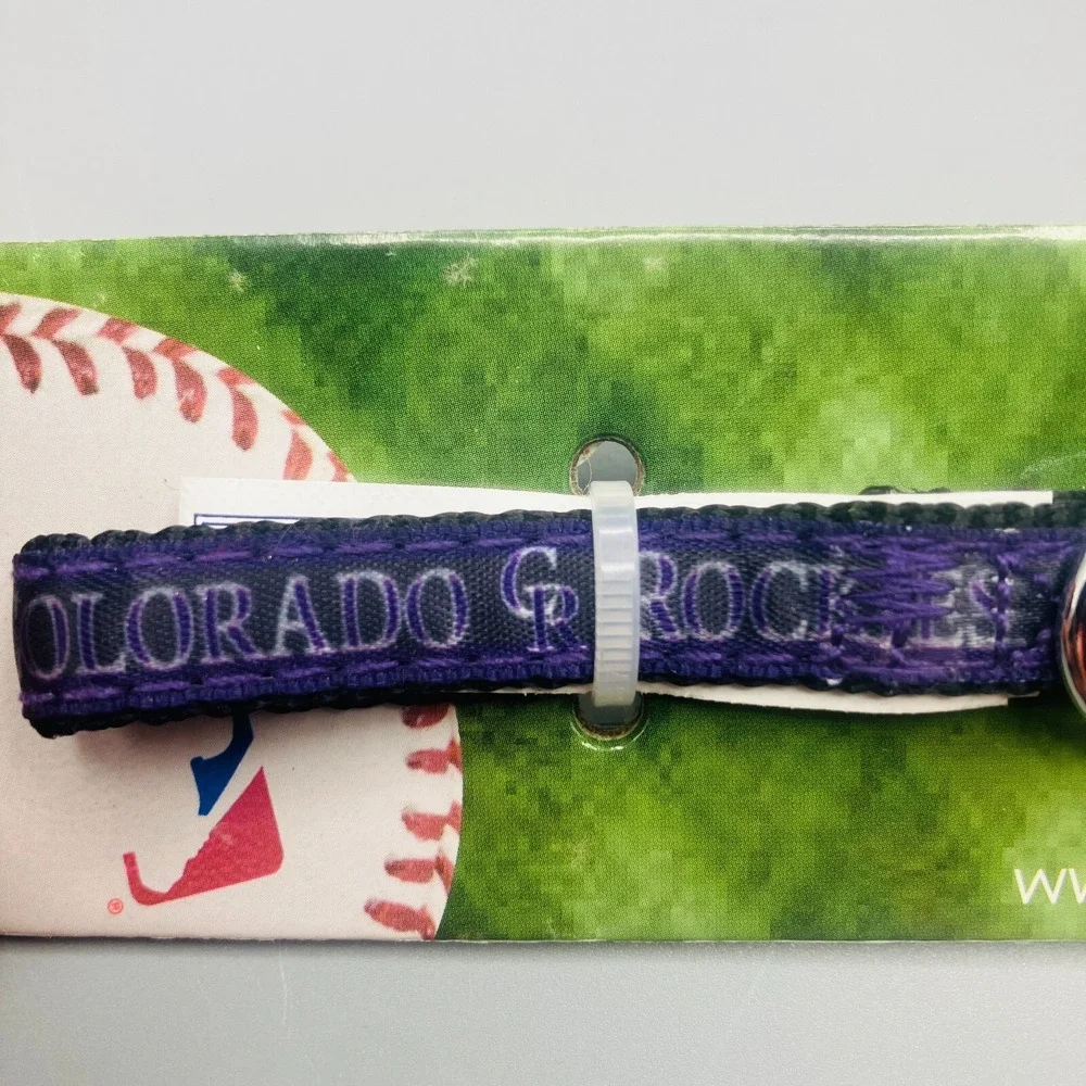 Pets First MLB Colorado Rockies Pet Collar Size S Colorful Dog &‎ Cat Collar New